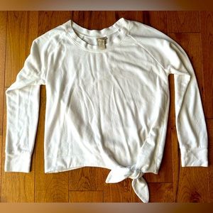 Evereve Allison Joy White Tie Sweater Top Size S